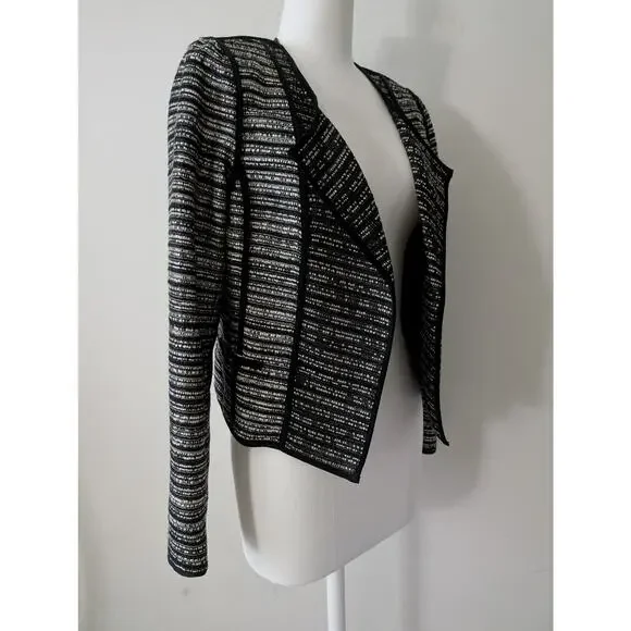 Milly Open Front Wool Blend Tweed Jacket - Picture 7 of 14